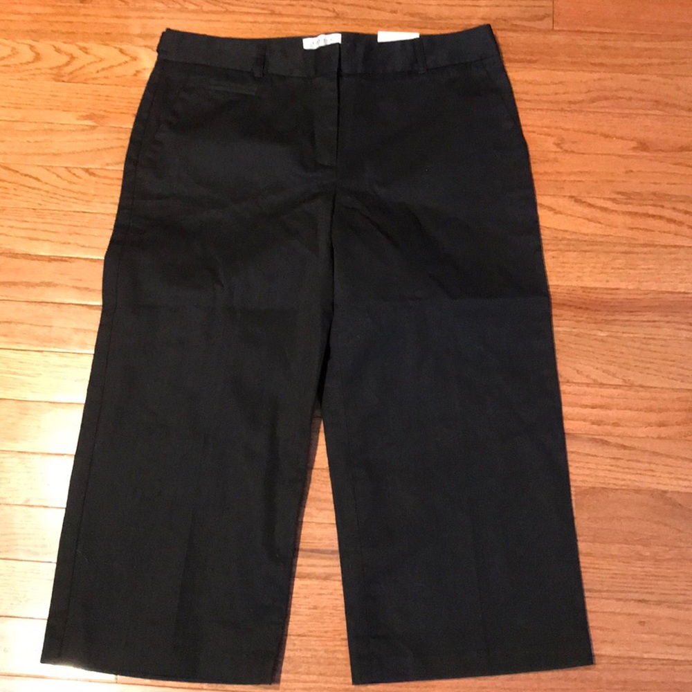 Van Heusen Sateen Stripe Capri Black Sz 8 NWT